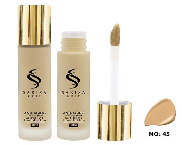 کرمپودر مایع برنزه تیره NW40 با SPF 15، حاوی هیالورونیک اسید، پایان درخشان، حجم ۳۰ میلیلیتر، مناسب پوست خشک